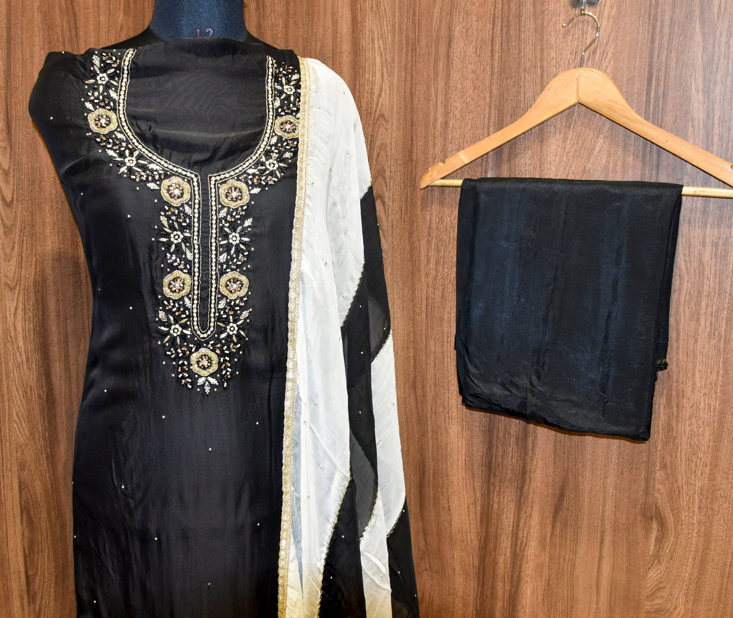 Black Unstitched Suit For Women